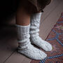 Cosy Aran Knitted Socks, thumbnail 1 of 9