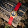 Nalu Small Bamboo Watch With Red Cork Strap, thumbnail 1 of 10