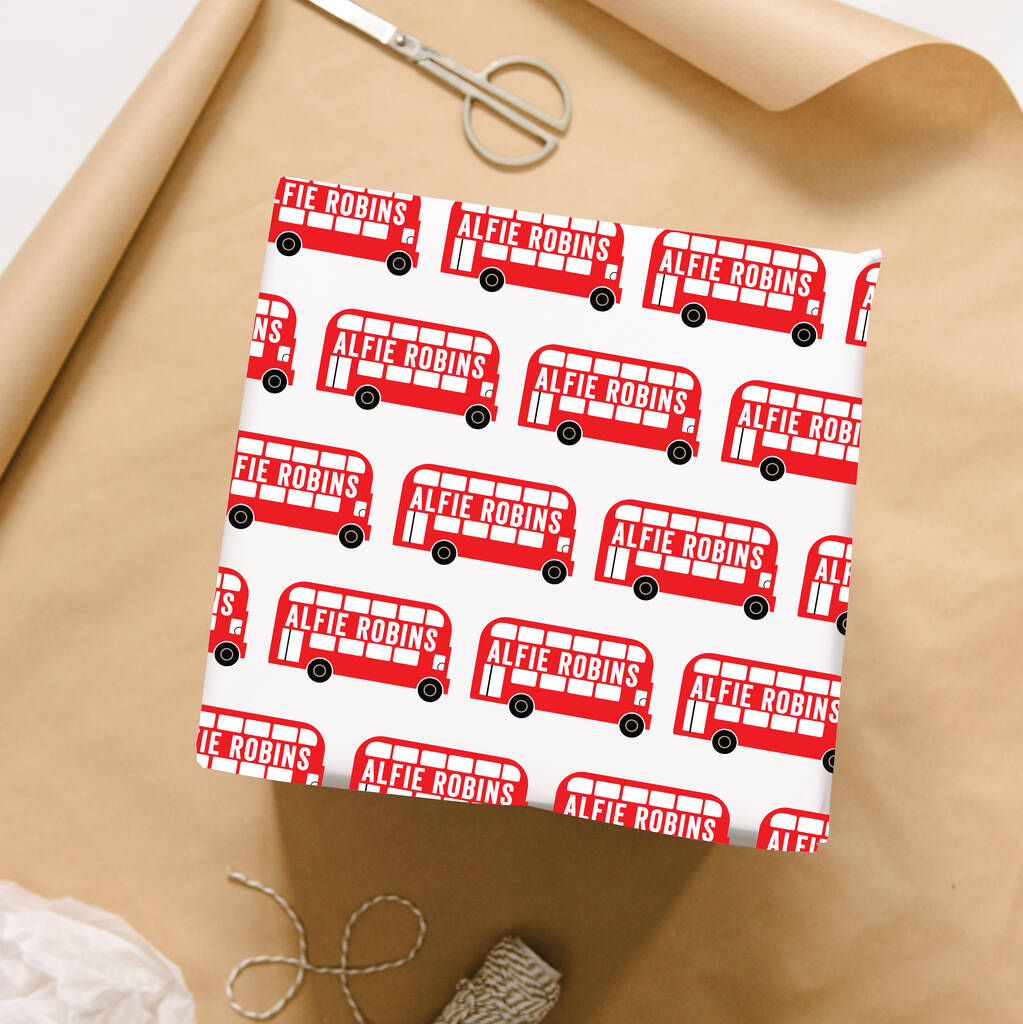 Personalised London Bus Wrapping Paper By Abigail Warner
