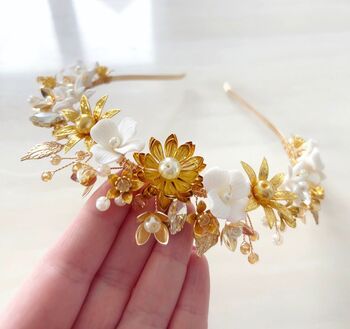 Gold Bridal Flower Crown, 5 of 6