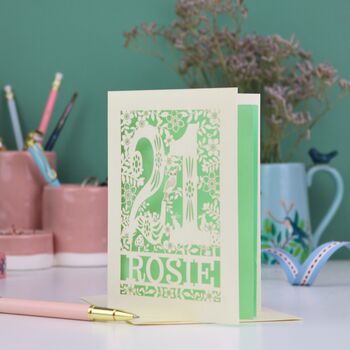 Personalised 21st Birthday Card Papercut Woodland Design, 3 of 10