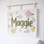 Floral Punchneedle Personalised Name Wall Art, thumbnail 2 of 3