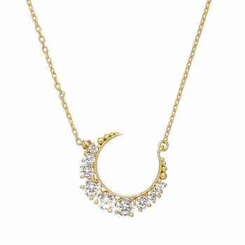 14 K Gold Vermeil Celestial Moon Necklace, 7 of 8