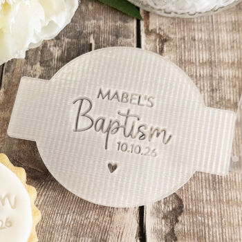 Personalised Baptism Fondant Embosser With Name And Date, 3 of 9