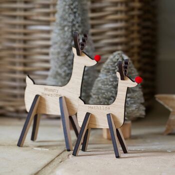 Personalised Wooden Reindeer Decoration, 5 of 6
