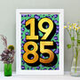 Personalised 40th Birthday 1985 Golden Year Print, thumbnail 1 of 5