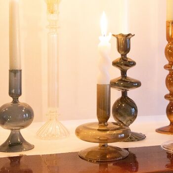 Glass Candlesticks In Assorted Colours, 6 of 6