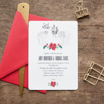 Wintry Reindeer Wedding Stationery, 3 of 11