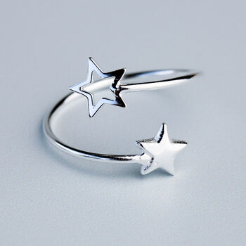 Sterling Silver Star Spiral Adjustable Ring, 2 of 4