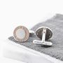 Sterling Silver Rose Gold Plated Engraved Cufflinks, thumbnail 1 of 3