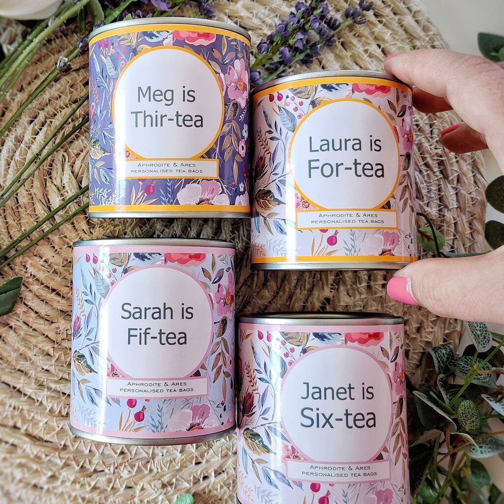 Birthday Tea Set With Personalised Messages On Tea Bags, 1 of 8