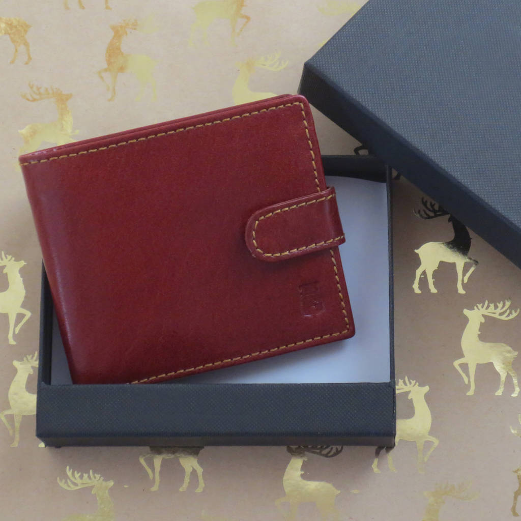 men's leather wallet in a gift box by holly rose