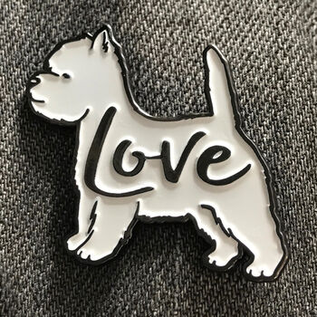 Westie 'Love' Enamel Lapel Pin Badge, 2 of 4