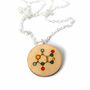 Chocolate Molecule Wooden Science Necklace, thumbnail 2 of 3