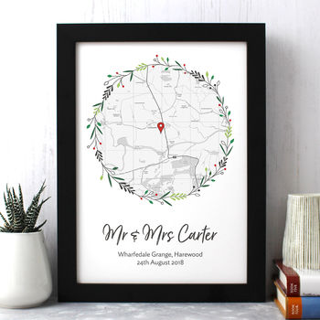 Personalised Map Print For Wedding / Engagement Etc, 7 of 7