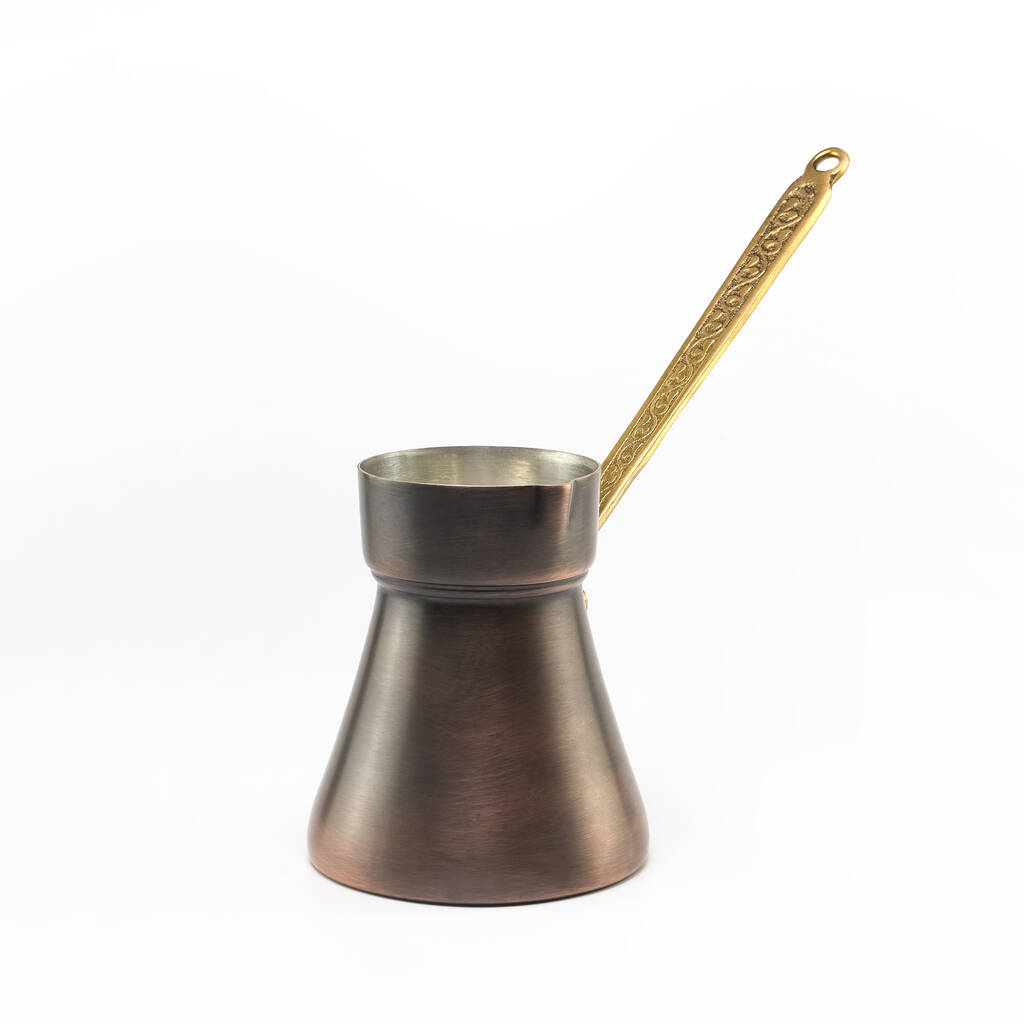 Handmade Solid Dark Copper Turkish Coffee Pot, 1 of 6
