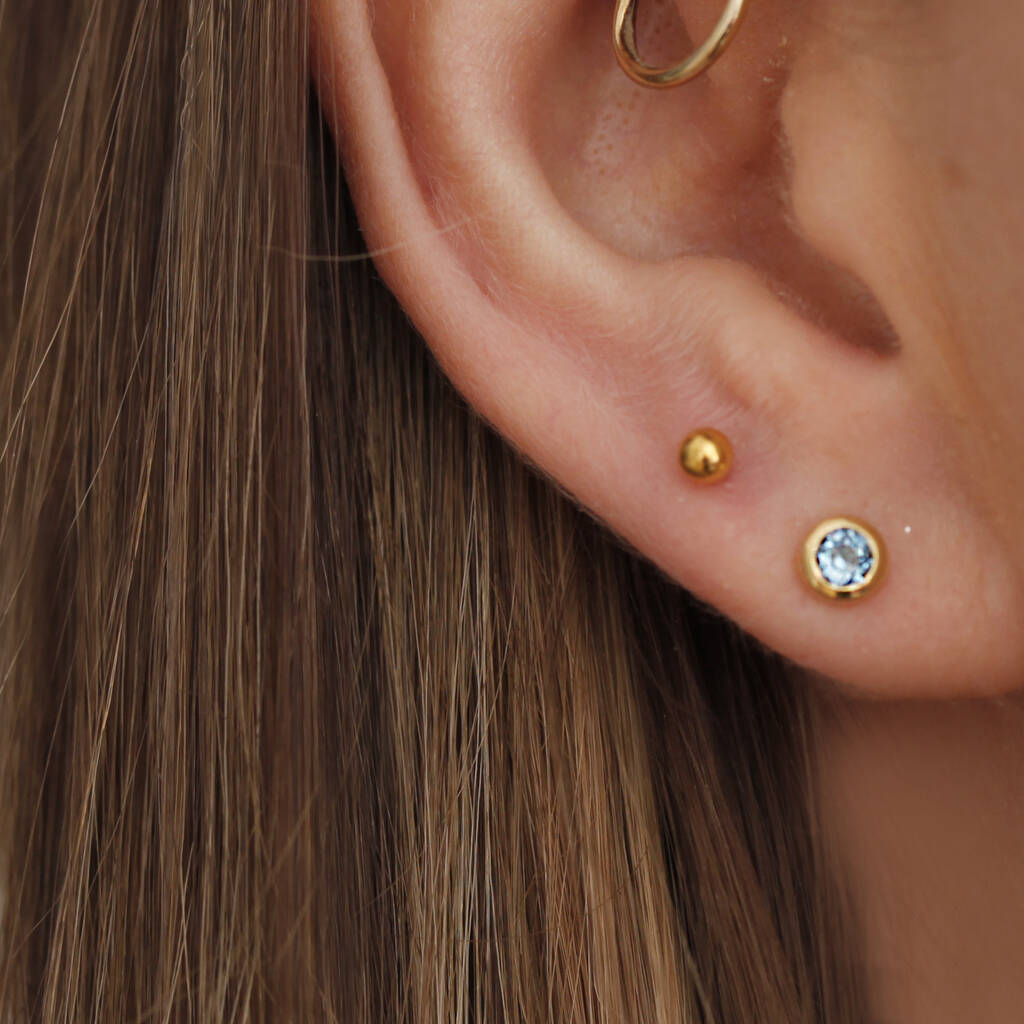 Petite Birthstone Gemstone Stud Earrings By Holly Blake