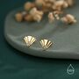 Art Deco Inspired Small Sun Ray Stud Earrings In Sterling Silver, thumbnail 5 of 12