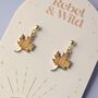 Autumn Leaf Dangly Stud Earrings, thumbnail 4 of 5