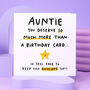 'Auntie Keep The Envelope' Funny Birthday Card, thumbnail 1 of 2