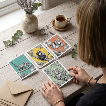 Up In The Canopies Jungle Birthday X4 Card Set, 2 of 9