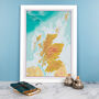 Map Of Scotland Topographic Terrain, thumbnail 1 of 8