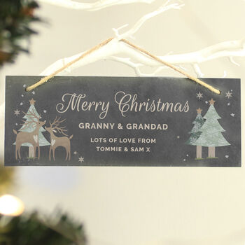 Personalised Christmas Reindeer Slate Sign, 2 of 3