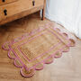 Scallop Jute Mat Rug In Pink, thumbnail 2 of 6