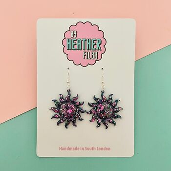 Sun Glitter Earrings *More Colours Available*, 2 of 2