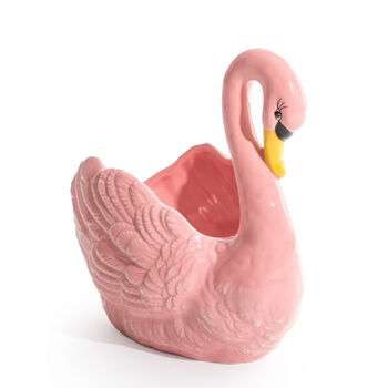 Pink Swan Ceramic Planter / Punch Bowl, 4 of 5