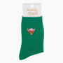 Women's Embroidered Cotton Socks Green Highland Cow, thumbnail 4 of 4
