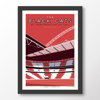 Sunderland The Black Cats Wembley 2025 Poster, 6 of 6