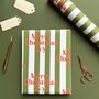 Personalised Candy Cane Stripe Christmas Wrapping Paper, thumbnail 1 of 4