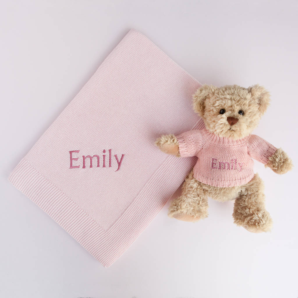 teddy bear blanket pink