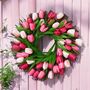 Handmade Pink And White Tulip Wreath, thumbnail 5 of 7