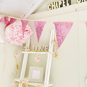 Pink Glitter Party Bunting, 2 of 7