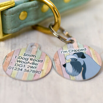 Personalised Dog Collar Tag Pastel Wood, 12 of 12