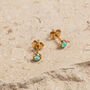 Moon Yellow Opal Gold Vermeil Plated Stud Earrings, thumbnail 1 of 8
