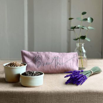 Breathe Embroidered Lavender Eye Pillow, 3 of 4