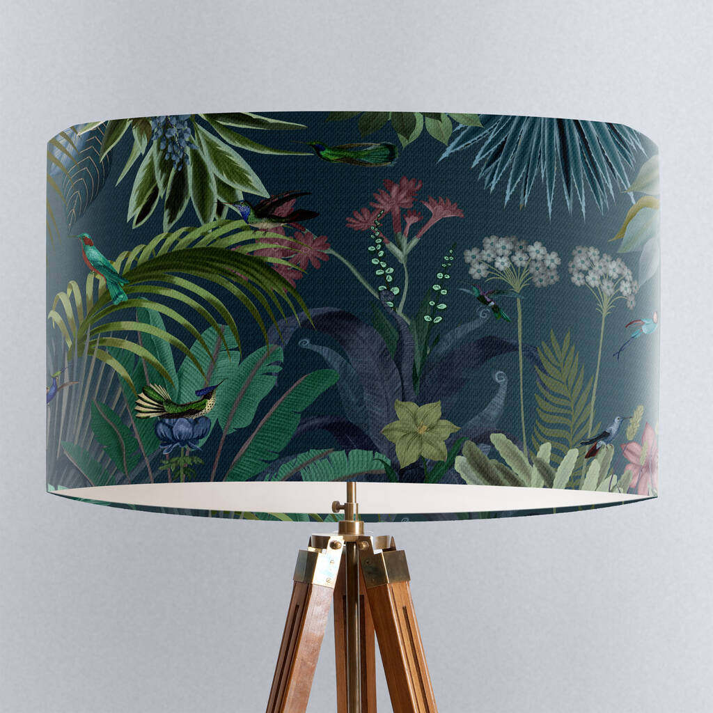 Hummingbird Garden Botanical Lamp Shade, Funky Table Lamp Shades