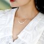 Gaia White Ivory Silver Pearl Row Jewel Gift Necklace, thumbnail 4 of 7