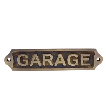 Custom Solid Brass Garage Plaque With Antique Finish, 5 of 6
