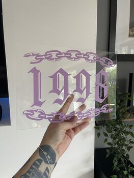 Personalised Year Clear Acrylic Vinyl Plaque Decor, 5 of 7