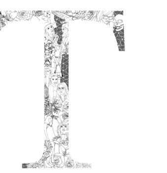 'Letter T' Linear Illustration Print, 2 of 7