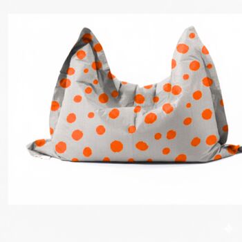 Hand Painted And Re Purposed Linen Large Floor Cushion Polka Dot, 3 of 12