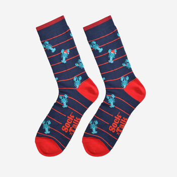 Lobster Santa Claus Bamboo Socks Men's Christmas Cracker Hanging Tree Decoration, 4 of 5