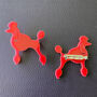 Red Poodle Acrylic Brooch, thumbnail 2 of 3