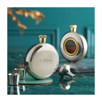 Engraved Round Hip Flask Limited Edition, 5 of 6