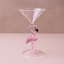 G Decor Set Of Four Flamingo Stem Handmade Glassware Pink Flamingo Cocktail And Martini Sculpted Glasses, thumbnail 3 of 3