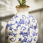 Solene Blue Botanical Bottle Vase, thumbnail 4 of 7